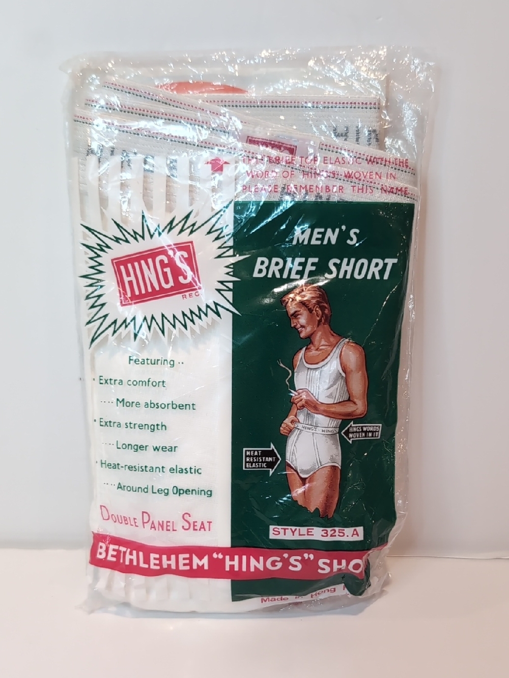 Vintage 50's Hing's Men's Double Panel  Seat Brief Underwear Size 38